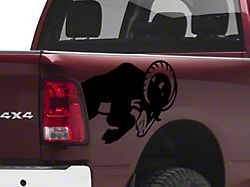 SEC10 Running Ram Head Decal; Gloss Black (94-24 RAM 2500)