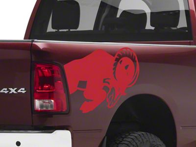 SEC10 Running Ram Head Decal; Red (94-24 RAM 2500)