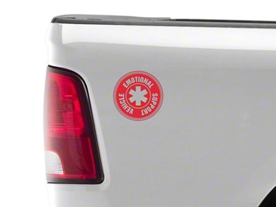 SEC10 Emotional Support Vehicle Decal; Red (Universal; Some Adaptation May Be Required)