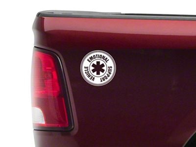 SEC10 Emotional Support Vehicle Decal; White (Universal; Some Adaptation May Be Required)