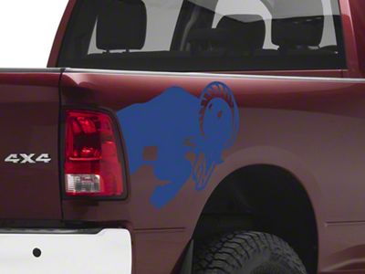 SEC10 Running Ram Head Decal; Blue (94-24 RAM 3500)