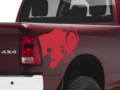 SEC10 Running Ram Head Decal; Red (94-24 RAM 3500)