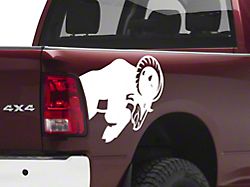 SEC10 Running Ram Head Decal; White (94-24 RAM 3500)