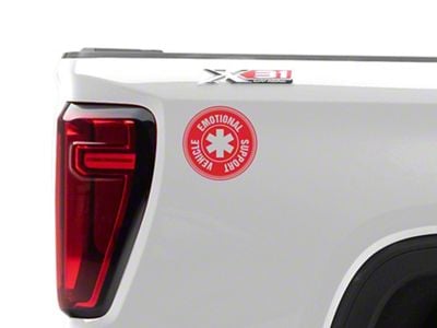 SEC10 Emotional Support Vehicle Decal; Red (Universal; Some Adaptation May Be Required)