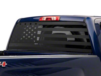 SEC10 Full Window American Flag Decal; Matte Black (99-24 Sierra 1500)