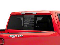 SEC10 Middle Window American Flag Decal; Matte Black (99-24 Sierra 1500)