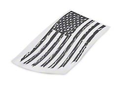 SEC10 Vertical Tailgate Distressed Flag Decal; Matte Black (99-24 Sierra 1500)