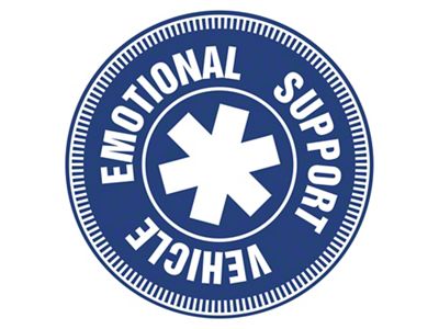 SEC10 Emotional Support Vehicle Decal; Blue (Universal; Some Adaptation May Be Required)