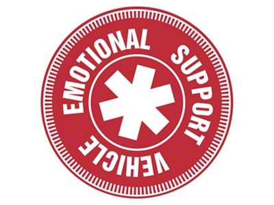 SEC10 Emotional Support Vehicle Decal; Red (Universal; Some Adaptation May Be Required)