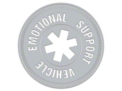 SEC10 Emotional Support Vehicle Decal; Silver (Universal; Some Adaptation May Be Required)