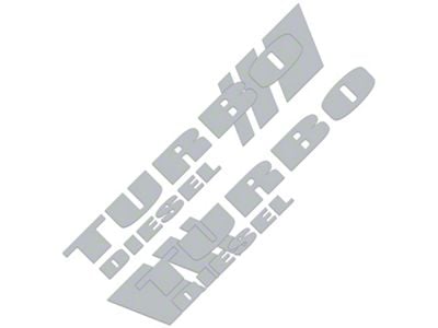 SEC10 Turbo Diesel Decals; Silver (01-25 Sierra 2500 HD)