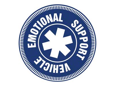 SEC10 Emotional Support Vehicle Decal; Blue (Universal; Some Adaptation May Be Required)