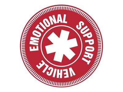 SEC10 Emotional Support Vehicle Decal; Red (Universal; Some Adaptation May Be Required)