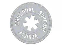 SEC10 Emotional Support Vehicle Decal; Silver (Universal; Some Adaptation May Be Required)