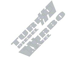 SEC10 Turbo Diesel Decals; Silver (01-25 Sierra 3500 HD)