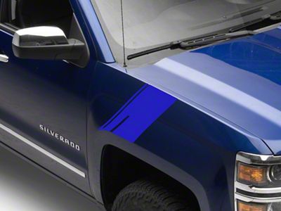 SEC10 Striped Hash Marks; Blue (19-24 Silverado 1500)