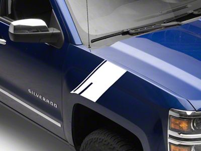 SEC10 Striped Hash Marks; White (19-24 Silverado 1500)