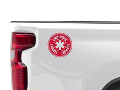 SEC10 Emotional Support Vehicle Decal; Red (Universal; Some Adaptation May Be Required)