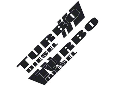 SEC10 Turbo Diesel Decals; Matte Black (01-25 Silverado 2500 HD)