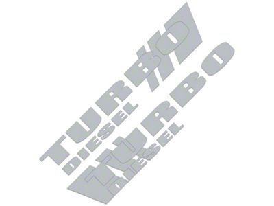 SEC10 Turbo Diesel Decals; Silver (01-25 Silverado 2500 HD)