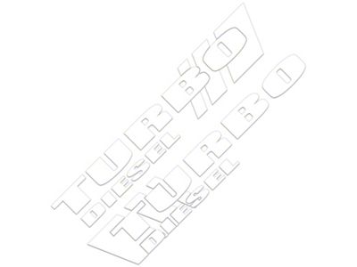 SEC10 Turbo Diesel Decals; White (01-25 Silverado 2500 HD)