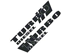 SEC10 Turbo Diesel Decals; Gloss Black (01-25 Silverado 3500 HD)