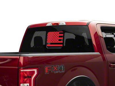 SEC10 Middle Window American Flag Decal; Red (99-25 F-250 Super Duty)