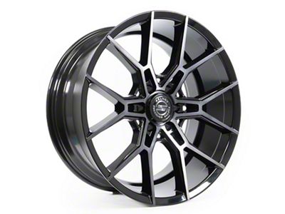 Select Precision Alloys Alpine Glossy Black with Brushed DDT Face Clear 6-Lug Wheel; 22x10; 25mm Offset (07-13 Sierra 1500)