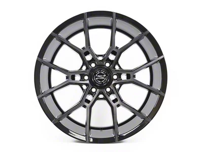 Select Precision Alloys Alpine Glossy Black with Brushed DDT Face Clear 6-Lug Wheel; 22x10; 25mm Offset (14-18 Sierra 1500)