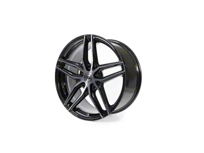 Select Precision Alloys Shadow Glossy Black with Brushed DDT Face Clear 5-Lug Wheel; 20x10.5; 38mm Offset (87-90 Dakota)