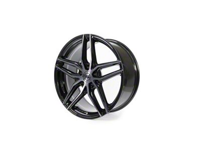 Select Precision Alloys Shadow Glossy Black with Brushed DDT Face Clear 5-Lug Wheel; 20x9; 38mm Offset (87-90 Dakota)