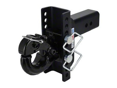 Shocker Hitch XR 20K Adjustable Pintle Hook for 3-Inch Receiver Hitch; 3-Inch Rise to 9-Inch Drop (Universal; Some Adaptation May Be Required)