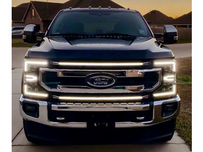 Sick Diesel LED Grille Lights with Plug and Play Harness; Silver Frame (2020 F-350 Super Duty King Ranch, Platinum, XLT)