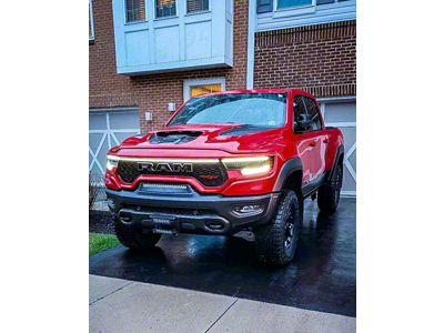 Sick Diesel LED Grille Lights with Plug and Play Harness; Silver Frame (19-24 RAM 1500 Laramie)