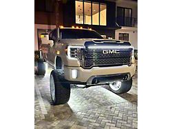 Sick Diesel LED Grille Light Power Bar; Silver Frame (20-25 Sierra 3500 HD Denali)