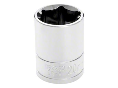 1/2-Inch Drive 6-Point Socket; Metric; Shallow