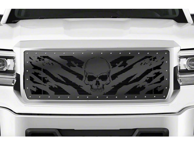 1-Piece Steel Upper Grille Insert; Nightmare (14-15 Sierra 1500)