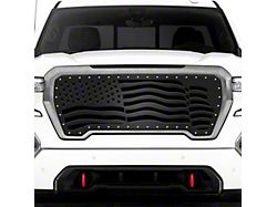 1-Piece Steel Upper Grille Insert; Wavy American Flag (19-21 Sierra 1500; 2022 Sierra 1500 Limited)