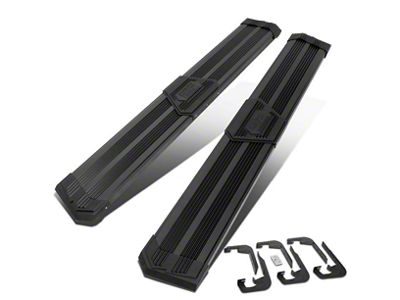 10-Inch Flat Step Bar Running Boards; Black (07-18 Sierra 1500 Extended/Double Cab)