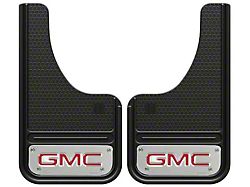 10-Inch x 18-Inch Mud Flaps with Mini Red GMC Logo; Front or Rear (Universal; Some Adaptation May Be Required)