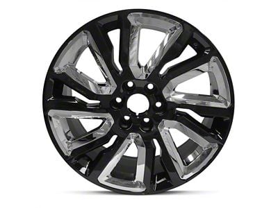 12-Spiral Spoke Replica Aluminum Black 6-Lug Wheel; 22x9; 28mm Offset (19-25 Sierra 1500)