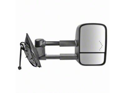 180 Degree Swing Powered Heated Manual Folding Towing Mirror; Passenger Side (07-13 Sierra 1500)