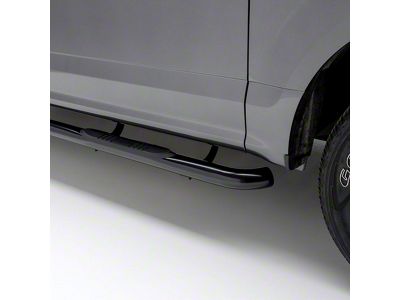 3-Inch Round Side Step Bars; Black (04-13 Sierra 1500 Crew Cab)