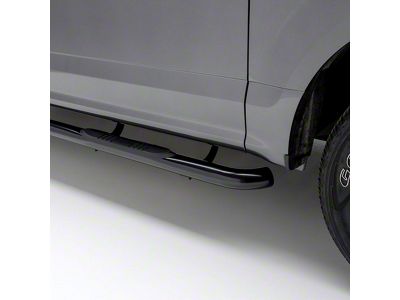 3-Inch Round Side Step Bars; Black (07-18 Sierra 1500 Extended/Double Cab)