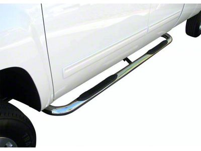 3-Inch Round Side Step Bars; Body Mount; Stainless Steel (99-18 Sierra 1500 Extended/Double Cab)
