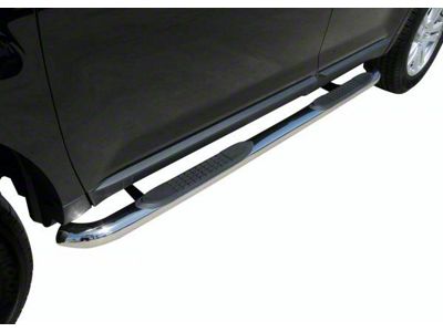 3-Inch Round Side Step Bars; Rocker Mount; Stainless Steel (07-18 Sierra 1500 Extended/Double Cab)