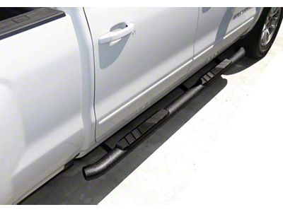 3.50-Inch Side Step Bars; Textured Black (07-18 Sierra 1500 Crew Cab)