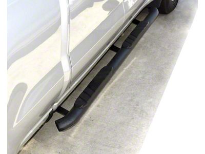 3.50-Inch Side Step Bars; Textured Black (19-24 Sierra 1500 Double Cab)