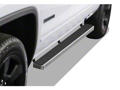 4-Inch iStep Running Boards; Hairline Silver (19-24 Sierra 1500 Double Cab)