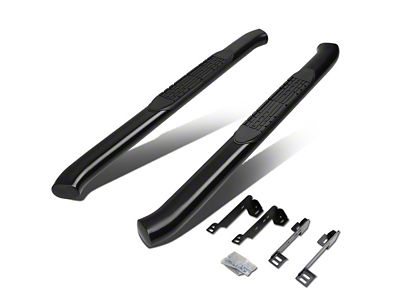 4-Inch Nerf Side Step Bars; Black (99-13 Sierra 1500 Regular Cab)